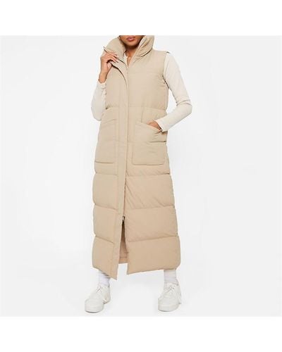 I Saw It First Longline Padded Gilet - Natural