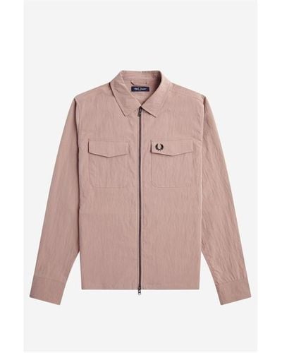 Fred Perry Fred Zip Overshirt - Pink