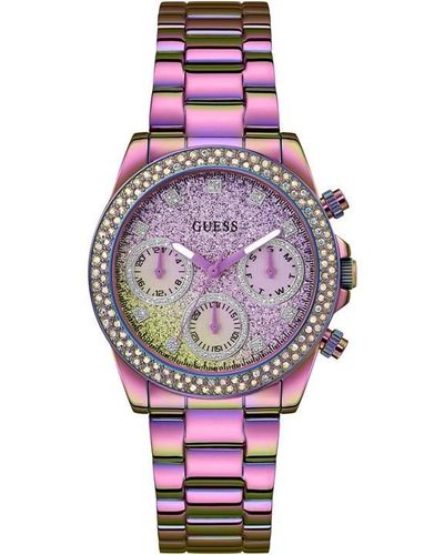 Guess Stainless Steel Fashion Analogue Quartz Watch - Pink