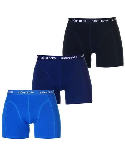Björn Borg Bjorn 3 Pack Solid Boxer Shorts - Blue