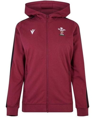 MACRON Wales Rugby Union Hoodie 2023 2024 - Red