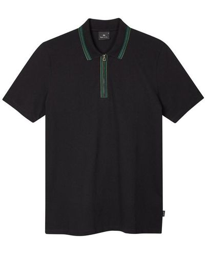PS by Paul Smith Ps Tipped Zip Polo Sn43 - Black
