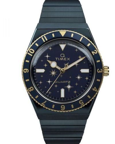 Timex Q Celestial 36mm Blue Expansion Band Watch - Black