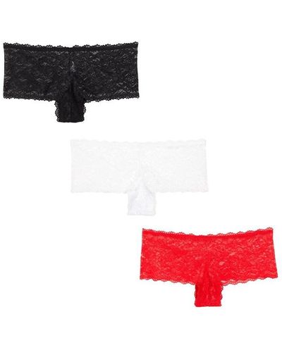 Be You Pack Lace Shortie Briefs - Red