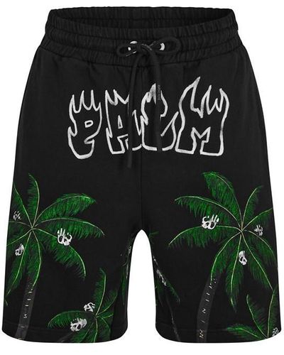 Palm Angels Palm & Skulls Jogging Shorts - Green