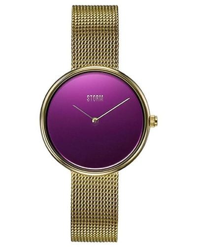 Storm Plated Stainless Steel Fashion Analogue Watch - Purple