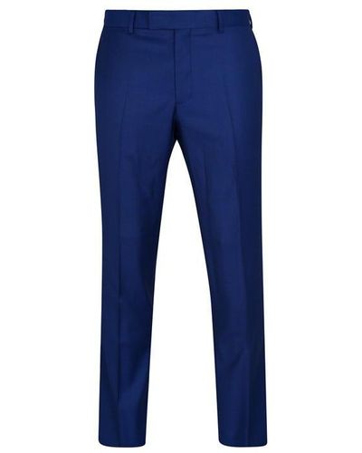 Simon Carter The Row Tailored Fit Suit Trousers - Blue