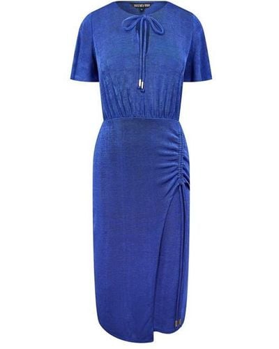 Biba Keyhole Jersey Dress - Blue