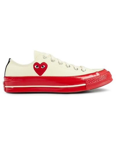 COMME DES GARÇONS PLAY X Converse Large Peeping Heart Chuck Taylor 70 Trainers - Red