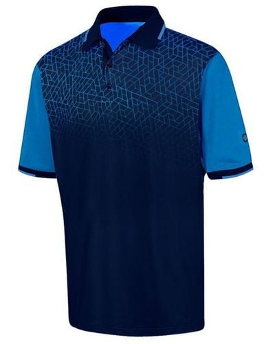Island Green Geometric Grade Polo Shirt - Blue