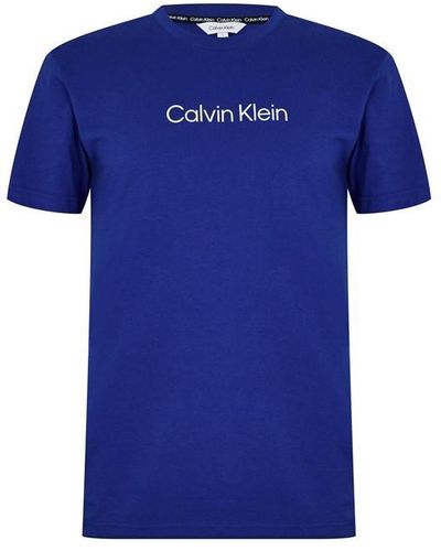 Calvin Klein Crew Neck Logo Tee - Blue