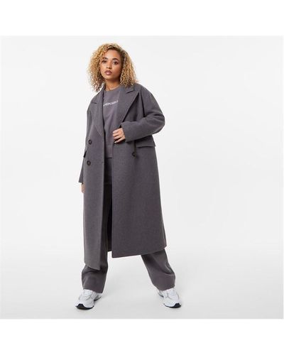 Jack Wills Longline Double Breasted Coat - Grey