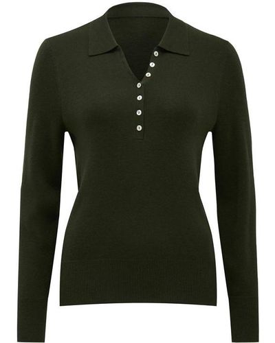 Forever New Olive Button Through Polo Jumper - Green
