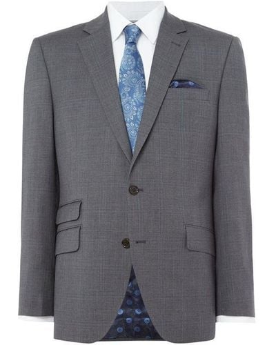 Turner and Sanderson Wellford Checked Suit Jacket - Blue