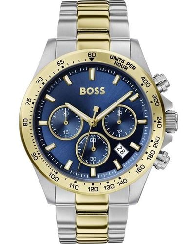 BOSS Hero Stainless Steel Fashion Analogue Quartz Watch - Metallic