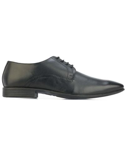 Lambretta Ben Leather Derby Shoes - Black