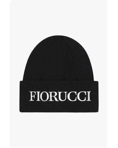 Fiorucci Embroidered Logo Beanie - Black