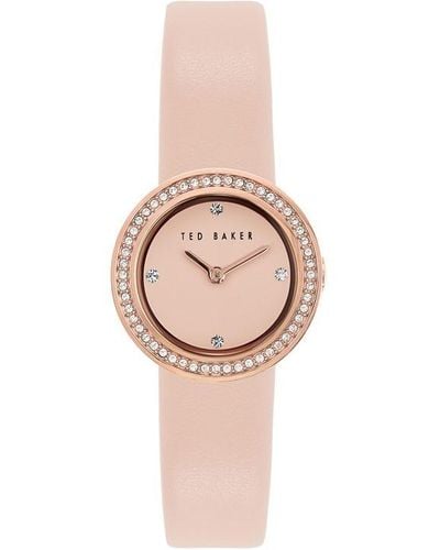 Ted Baker Stainless Steel Fashion Analogue Quartz Watch Bkpses004uo - Pink