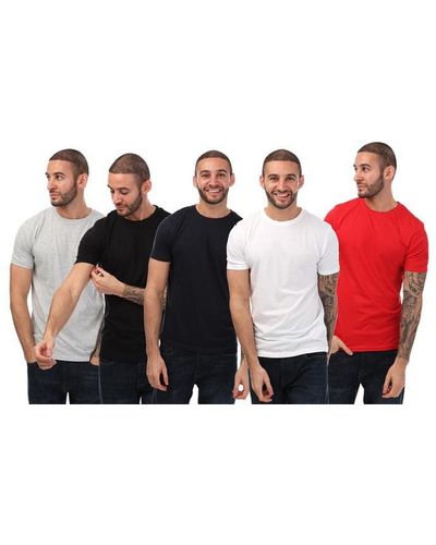 Duck and Cover Errington 5 Pack T-shirts - Red