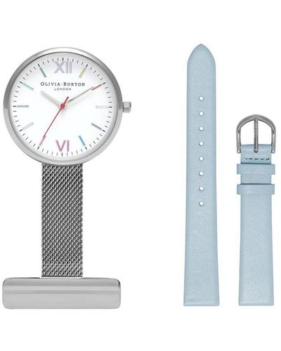 Olivia Burton Stainless Steel Fashion Analogue Quartz Watch - White