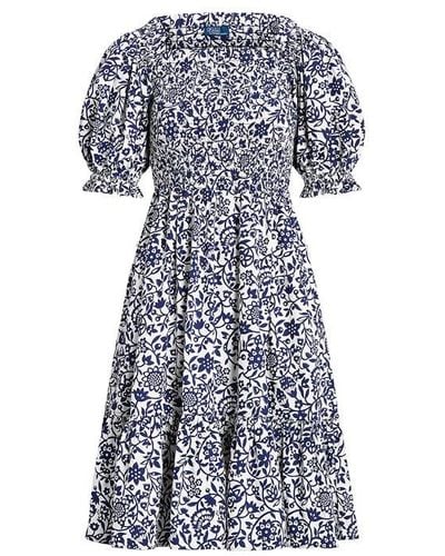 Polo Ralph Lauren Off-the-shoulder Cotton Dress - Multicolour