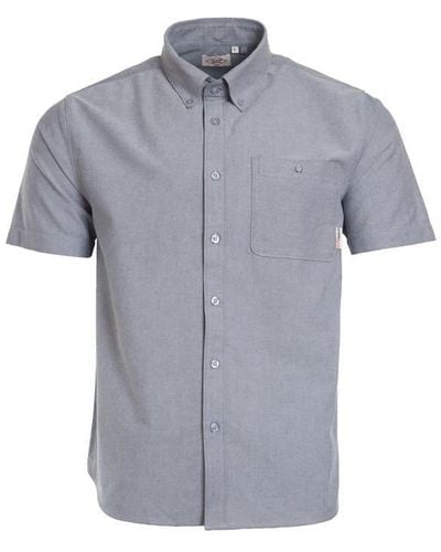 Lee Cooper Short Sleeve Oxford Shirt - Blue