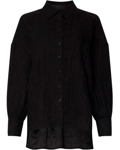 French Connection Elkaa Crinkle Shirt - Black