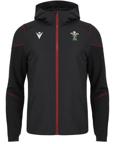 MACRON Welsh Rugby Zip Hoodie 2023 2024 - Black