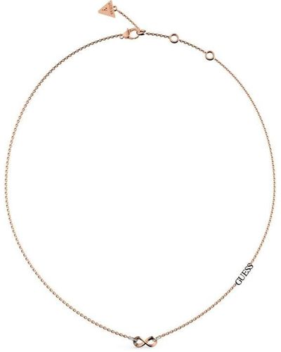 Guess 16-18'' Infinity Pave Links Necklace - Metallic