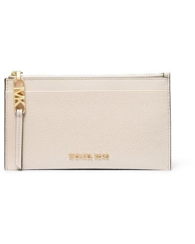MICHAEL Michael Kors Empire Large Pebbled Leather Card Case - Natural