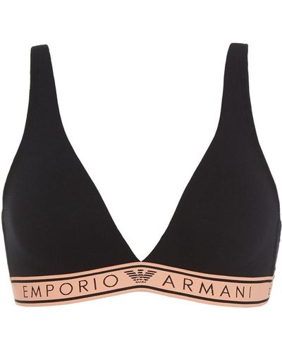 Emporio Armani Logo Triangle Bralette - Black