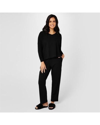 Biba Ribbed Jersey Pyjama Set - Black