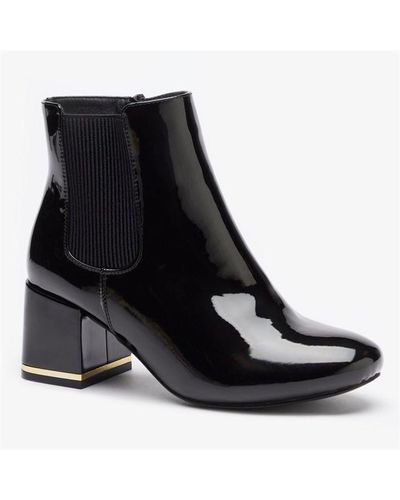 Be You Ultimate Comfort Patent Gold Heel Boot - Black