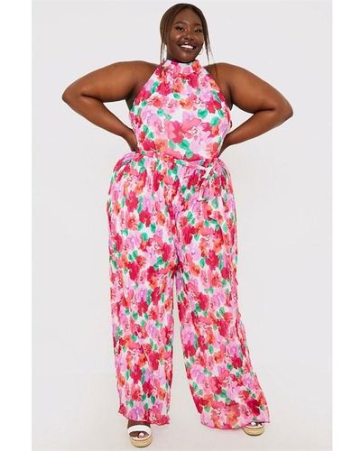 In The Style The Style Jac Jossa Wide Leg Jumpsuit - Pink