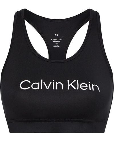 Calvin Klein Klein Performance Logo Mid Bra - Black