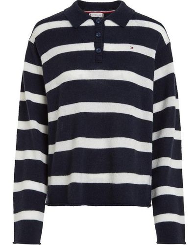 Tommy Hilfiger Soft Wool Polo-nk Jumper - Blue