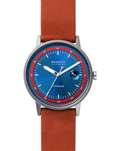 Skagen Titanium Classic Analogue Quartz Watch - Blue