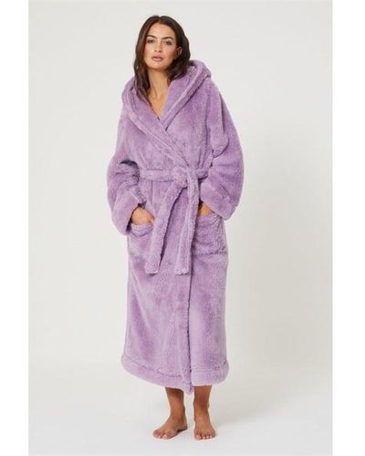 Be You Luxury Hooded Fleece Robe - Purple