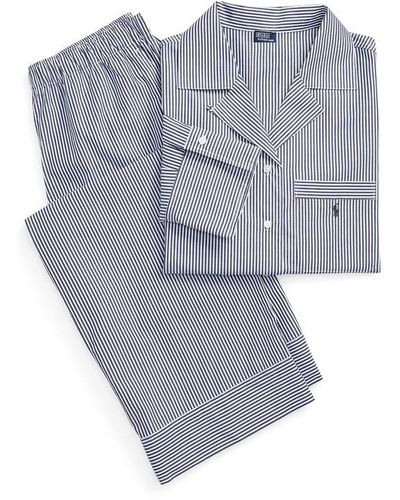Polo Ralph Lauren Polo Stripe Long Pj Set - Grey