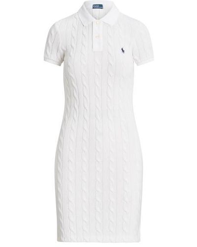 Polo Ralph Lauren Cable Knit Polo Dress - White