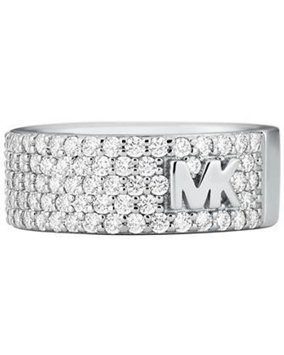 MICHAEL Michael Kors Mott Precious Metal Plated Pave Ring - White