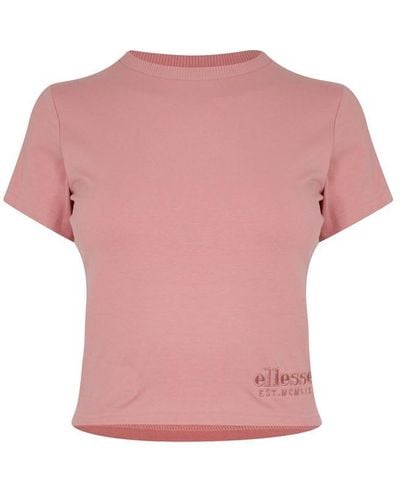 Ellesse Dropper Crop T-shirt - Pink