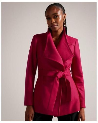 Ted Baker Ted Rytaa Wrap Coat Ld99 - Red