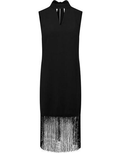 Biba Fringe Hem Dress - Black