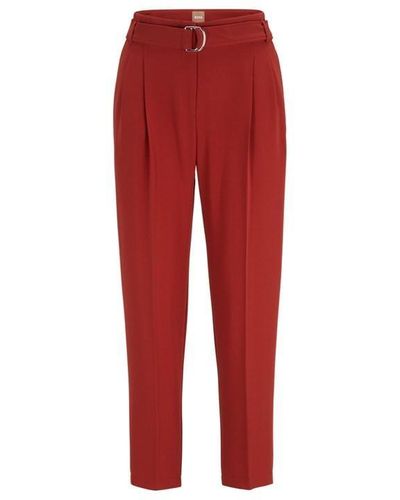 BOSS Tapia Pleated Trousers - Red