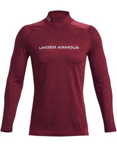 Under Armour Armour Coldgear Fitted Mock Base Layer Top - Red
