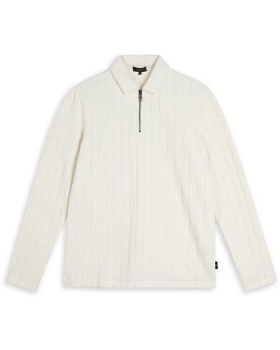 Ted Baker Drycida Long Sleeve Polo Shirt - White