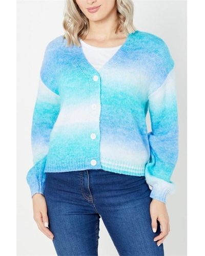 Be You Ombre Knit Cardigan - Blue