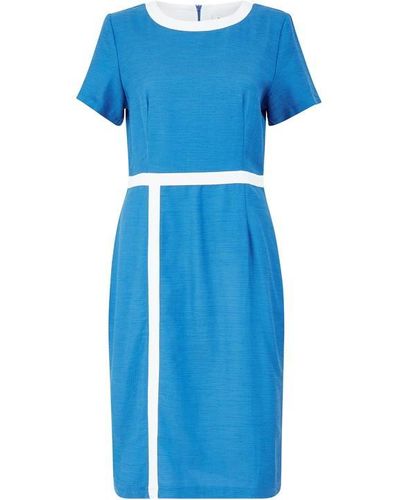Yumi' Panel Fitted Dress - Blue