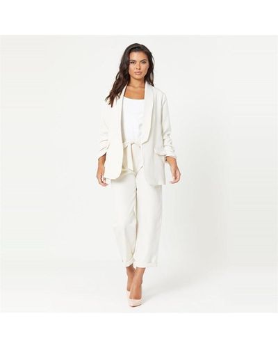 Be You You Ruched Blazer - White